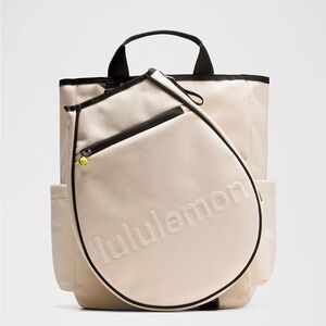 NWT Lululemon Racket Tennis Bag 19L Cream & Black Backpack